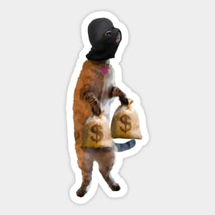 Cat stealing money painting Sticker